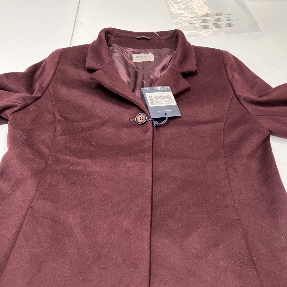 Cinzia Rocca Icons Coat Wool Cashmere Blend Dark Purple 16 Professional Classic - Picture 15 of 16